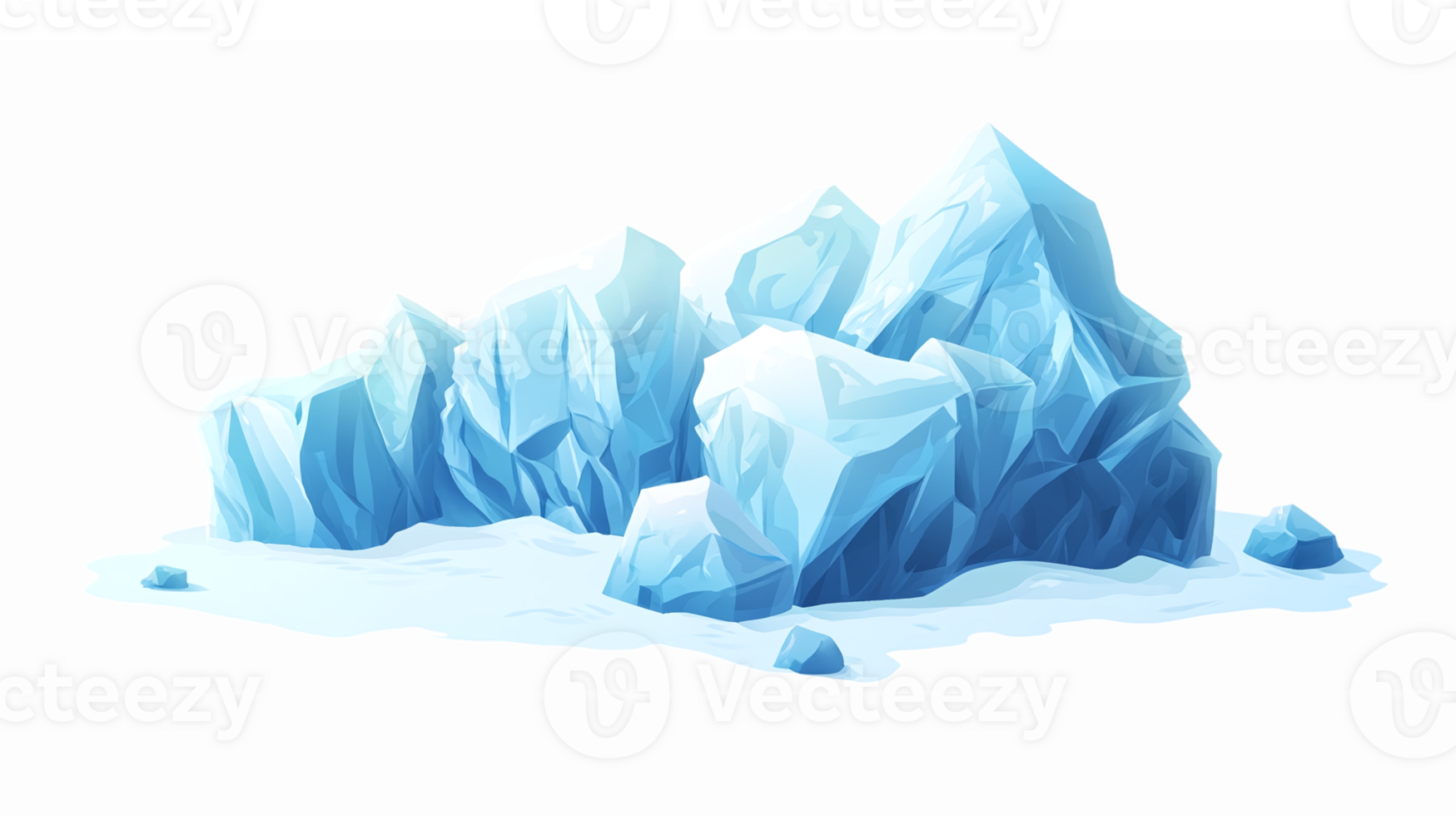 Iceberg Illustration with Crystal Blue Ice for Winter Landscapes and Cold Climate Designs png