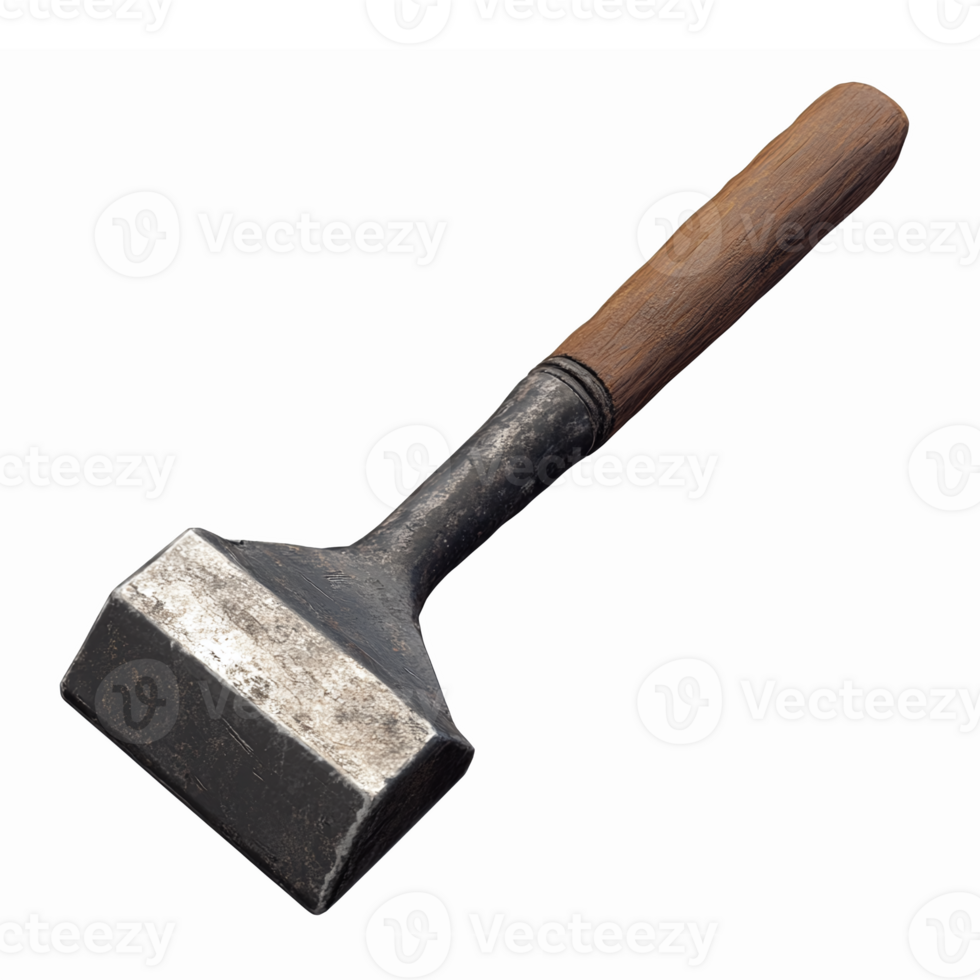 Heavy Duty Chisel Tool with Wooden Handle for Metalworking and Carpentry Projects png