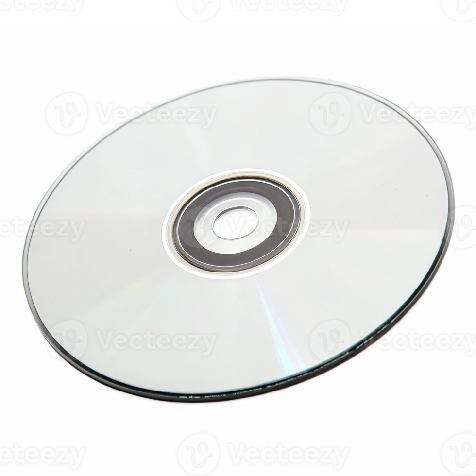 Blank DVD Disc with Reflective Surface for Data Storage or Media Creation Transparent Background png