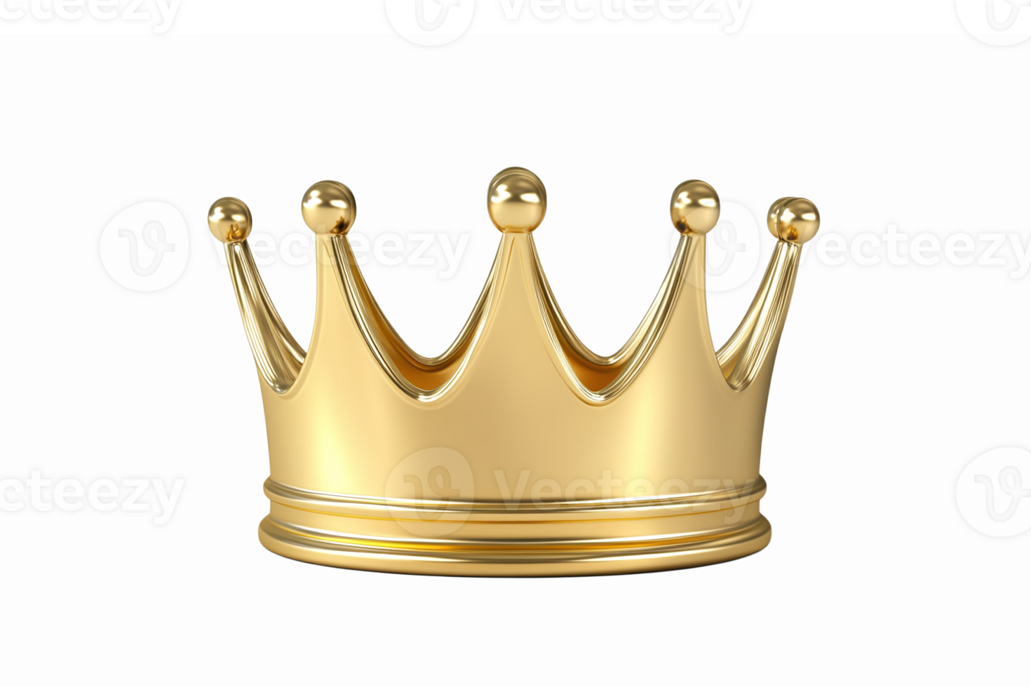 Shiny Golden Crown Symbol of Royalty and Luxury with Transparent Background png