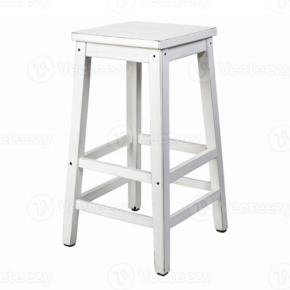 White Wooden Bar Stool for Modern Home Decor and Kitchen Use with Minimalist Design png