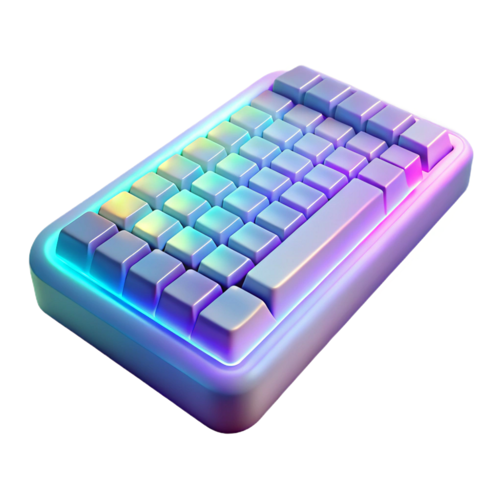 beautiful artistic Holographic keyboard with projected keys detailed png