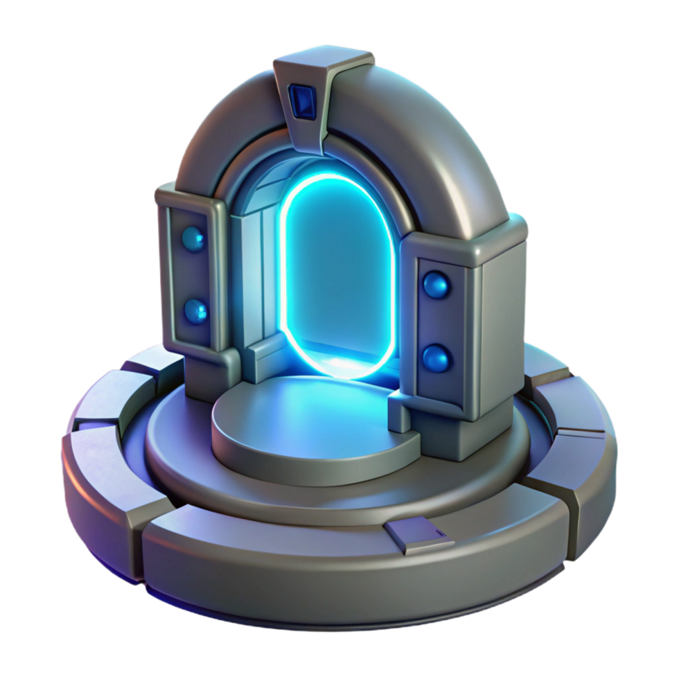 wonderful modern Teleportation device with glowing portal exclusive png