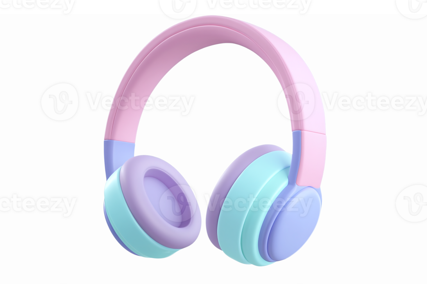 Vibrant Colorful Headphones Design for Music Lovers with Modern Aesthetic and Transparent Background png
