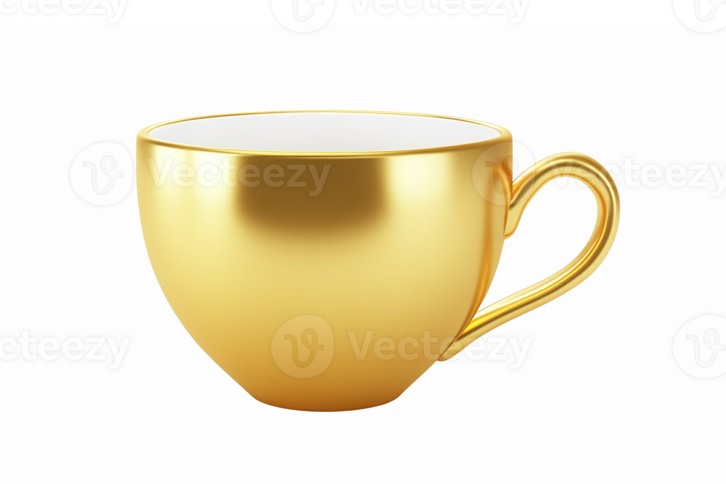 Elegant Golden Coffee Cup with Glossy Finish Suitable for Luxurious Dining and Decor png