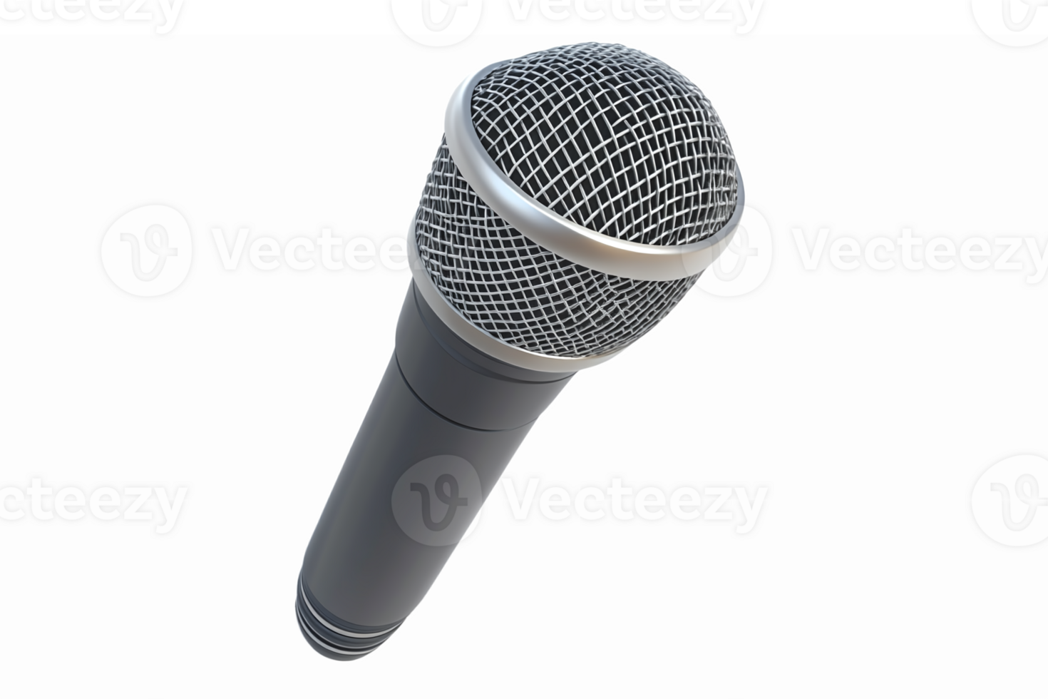 Realistic Microphone Design for Music Events Performances and Broadcasts with Transparent Background png