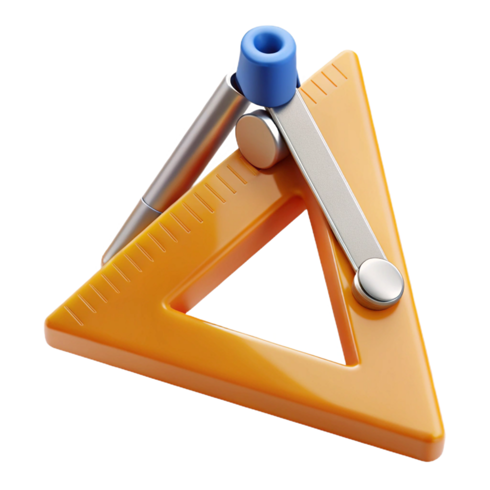 elegant vintage Architect's triangle authentic png