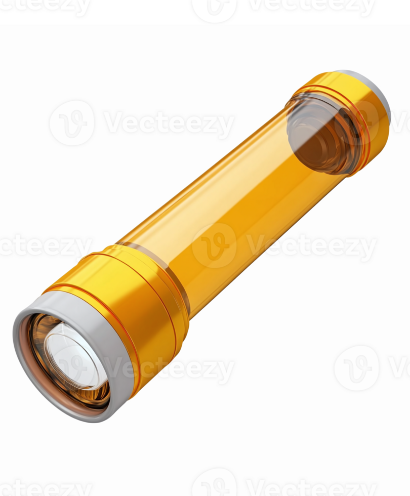 Elegant Transparent Orange LED Flashlight with Modern Design and High Brightness png