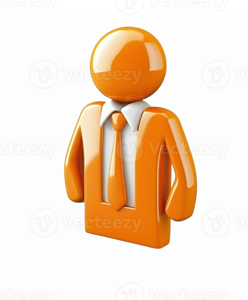 Orange Business Person with Tie for Professional Branding and Marketing Applications png