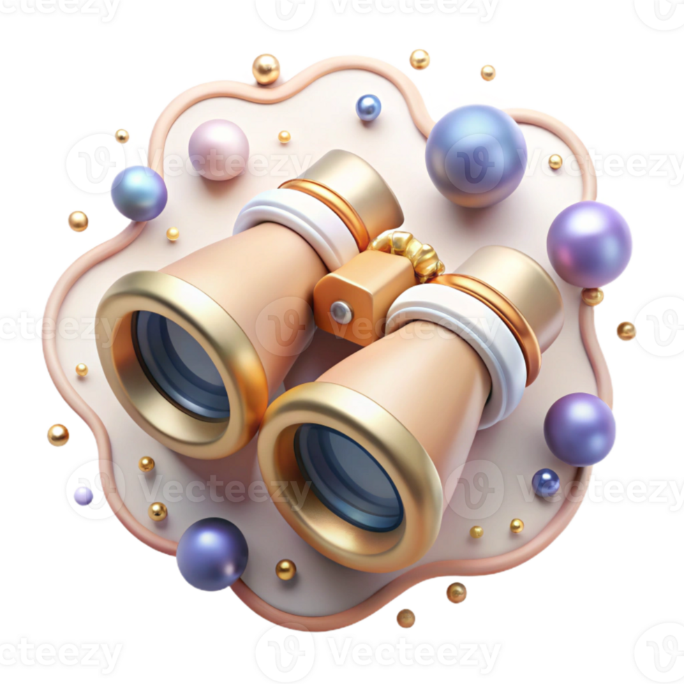 elegant vintage Opera Glasses Isolated with Pearl Inlay detailed png