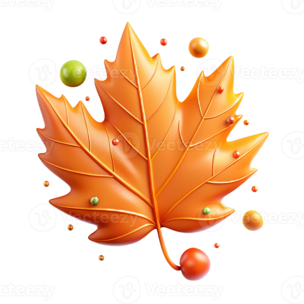 dramatic artistic Orange Autumn Leaf Isolated Element original png