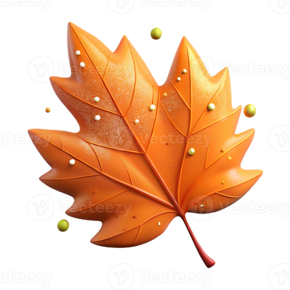 dramatic contemporary Orange Autumn Leaf Isolated Element professional png