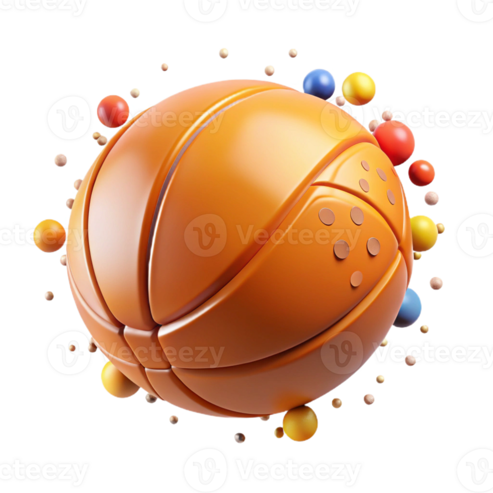 serene creative Orange Basketball Isolated on Transparent Background professional png