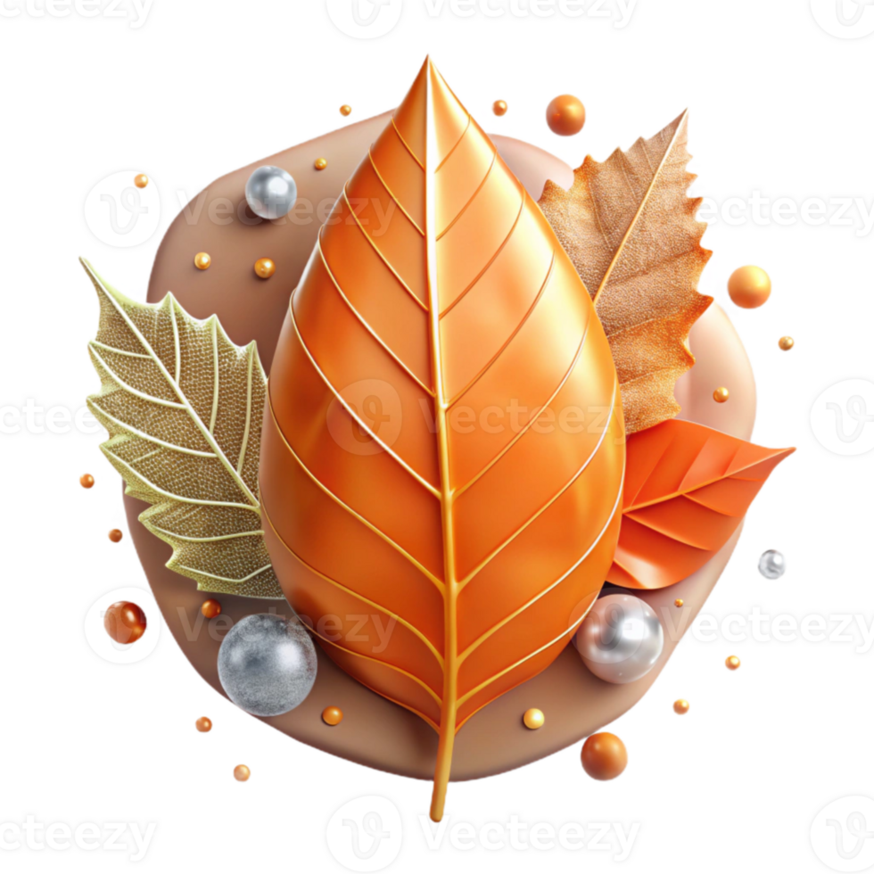 dramatic abstract Orange Birch Leaf Backlit Isolated on White high quality png