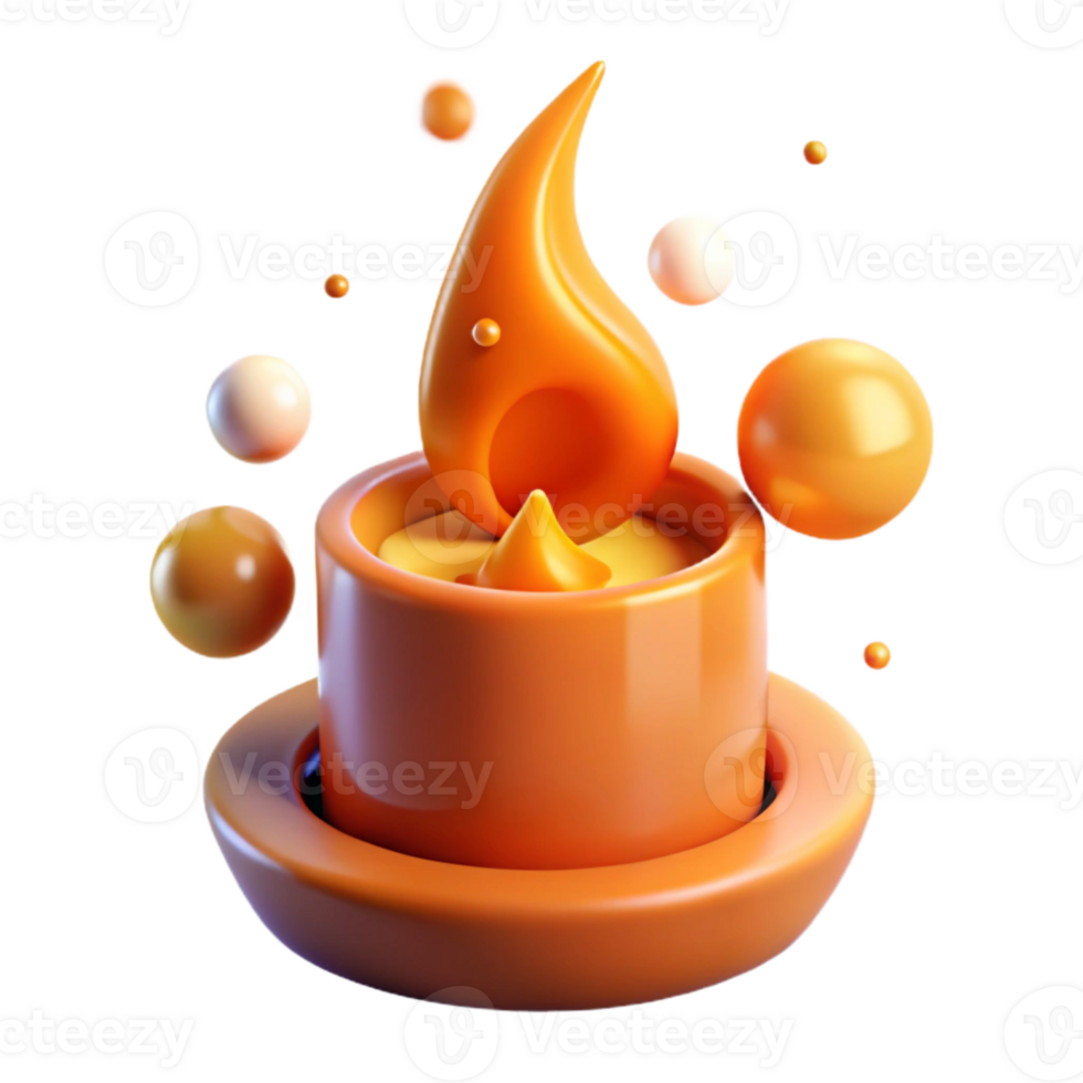 wonderful creative Orange Candle Flame Isolated Element original png