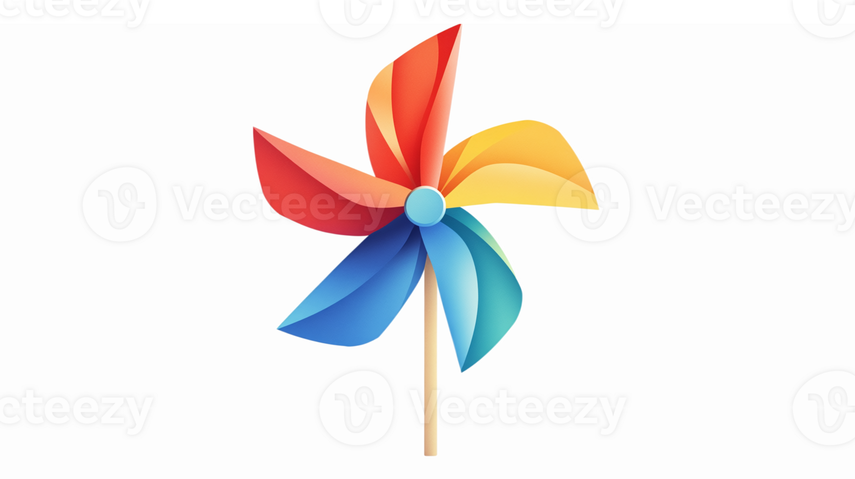 Colorful Pinwheel with Gradient Design for Playful Themes and Summer Decorations png
