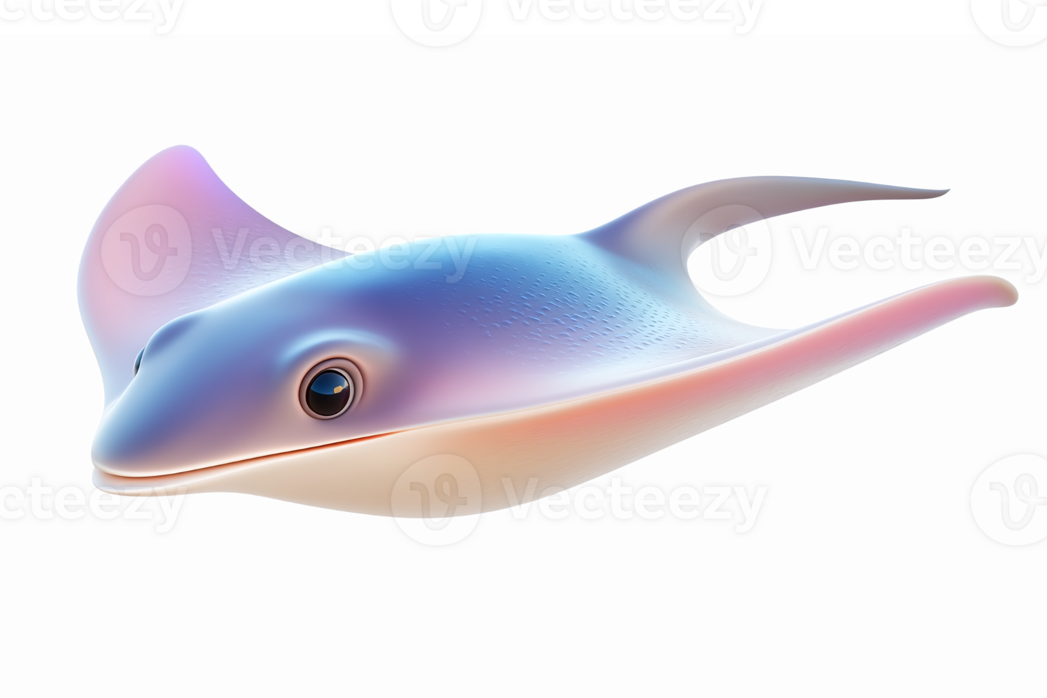Colorful Realistic Stingray Illustration with Transparent Background for Ocean or Marine Themes png