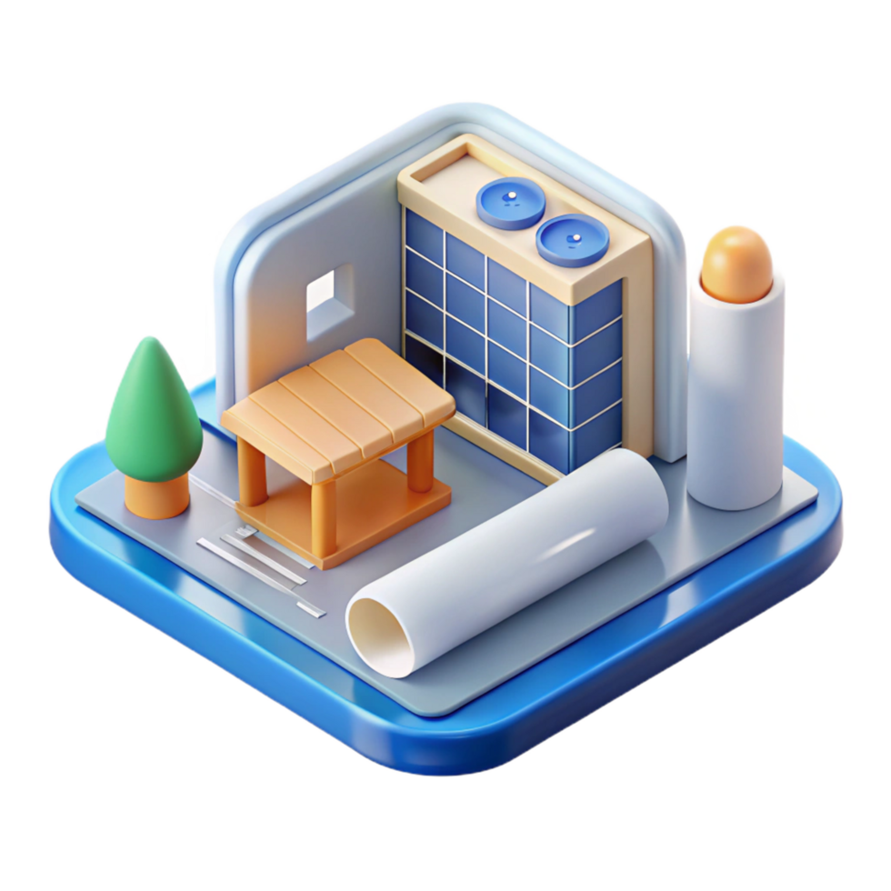 serene creative Architectural design software interface high quality png