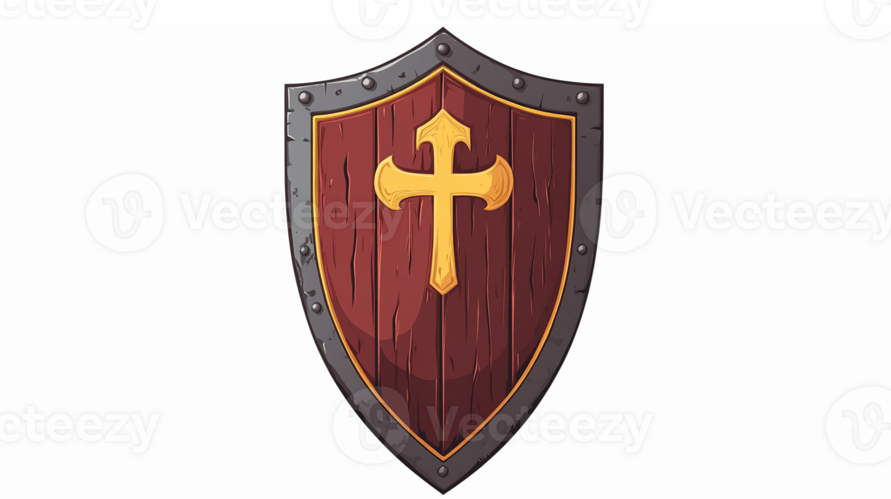 Colorful Medieval Shield with Cross Emblem Ideal for Fantasy and Gaming Projects png