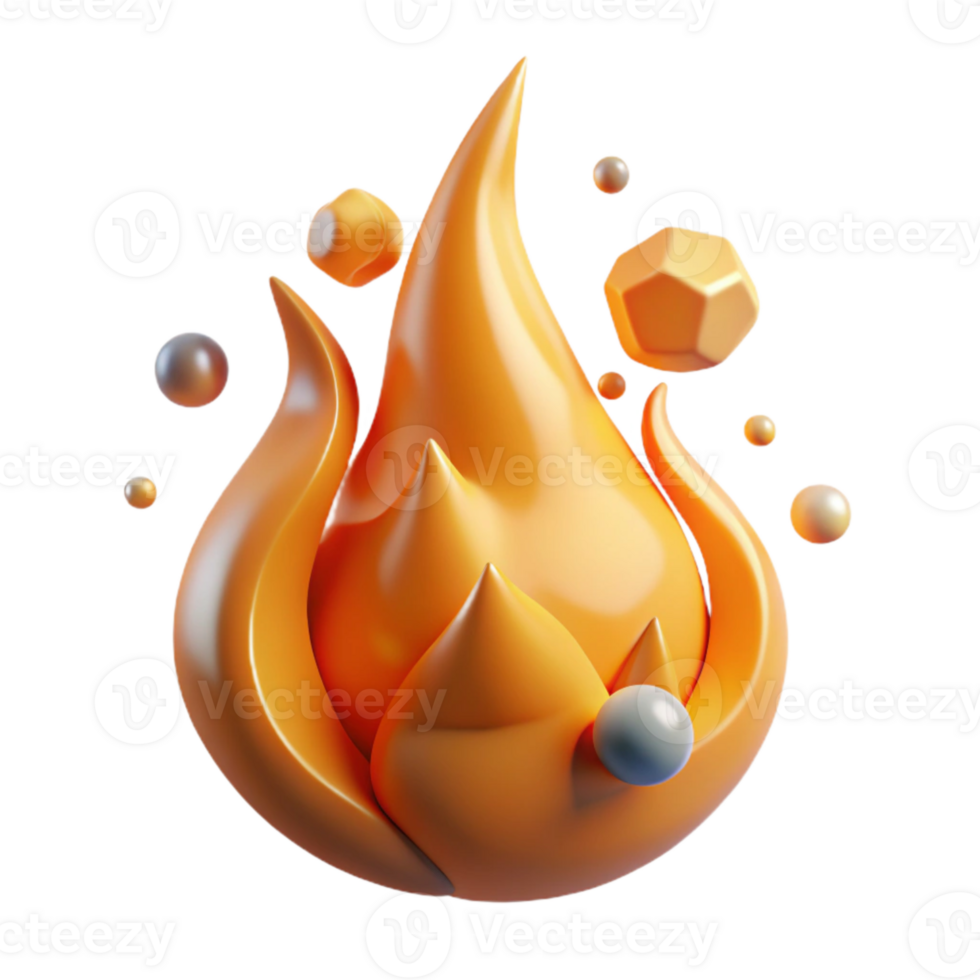 beautiful artistic Orange Flame Flickering Isolated Element high resolution png