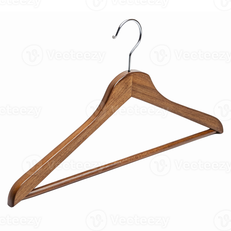 Elegant Wooden Clothes Hanger with Curved Design for Stylish Wardrobe Organization png