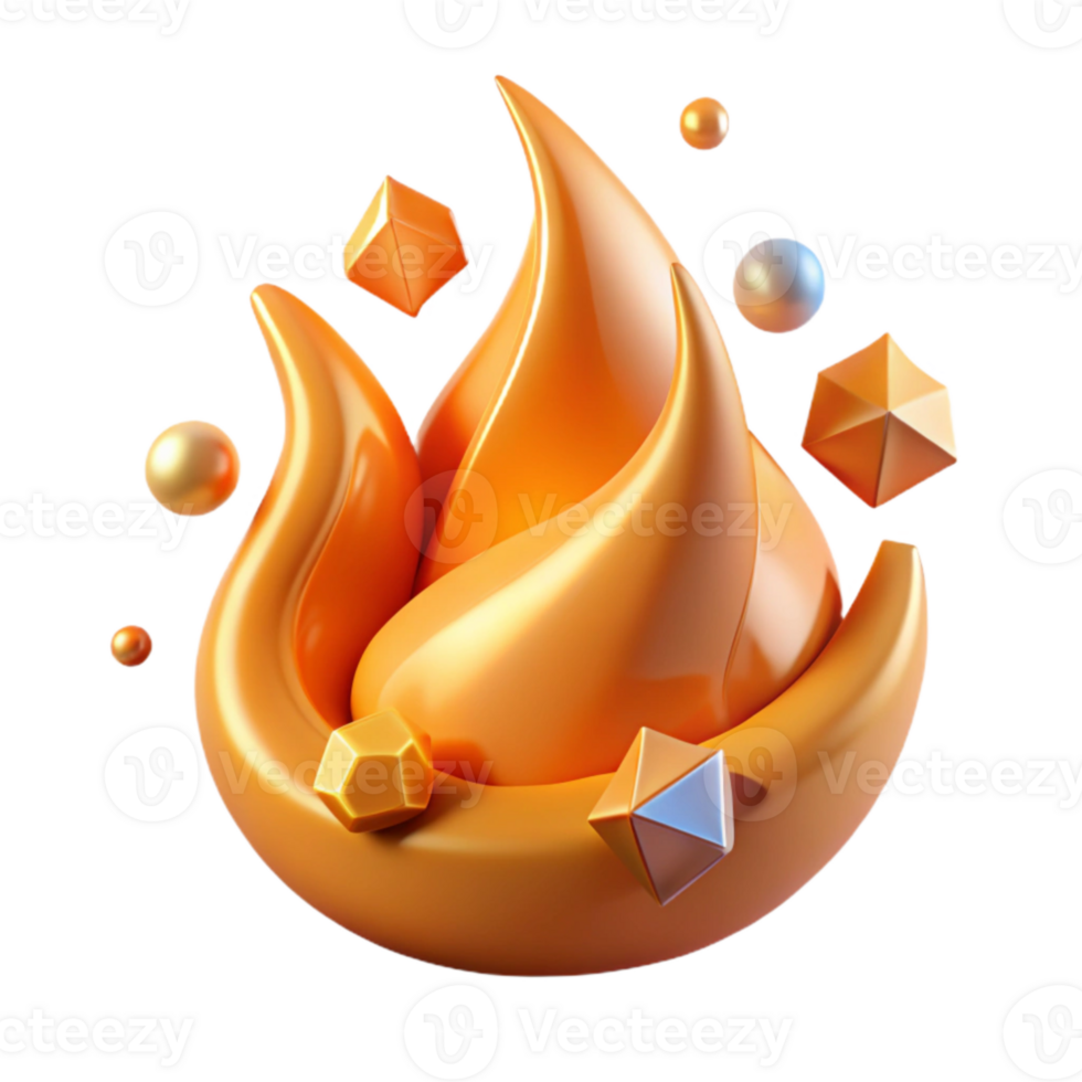 wonderful abstract Orange Flame Isolated on Transparent Background original png