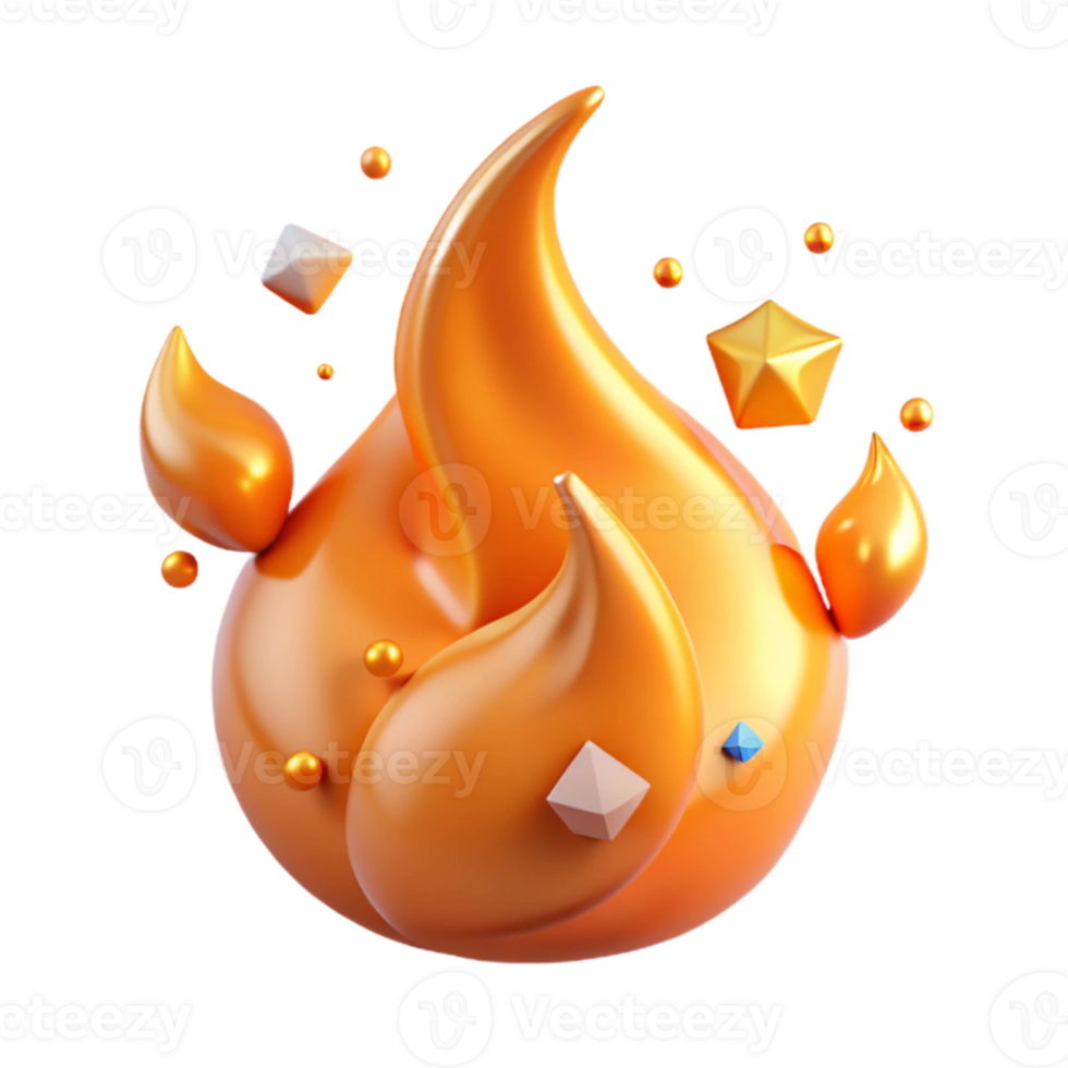 dramatic abstract Orange Flame Flicker Transparent Background Isolated original png