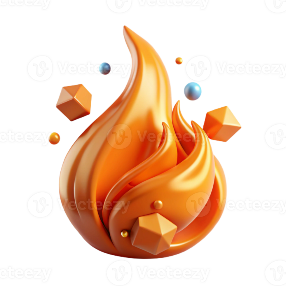dramatic minimalist Orange Flame Isolated on Transparent Background original png