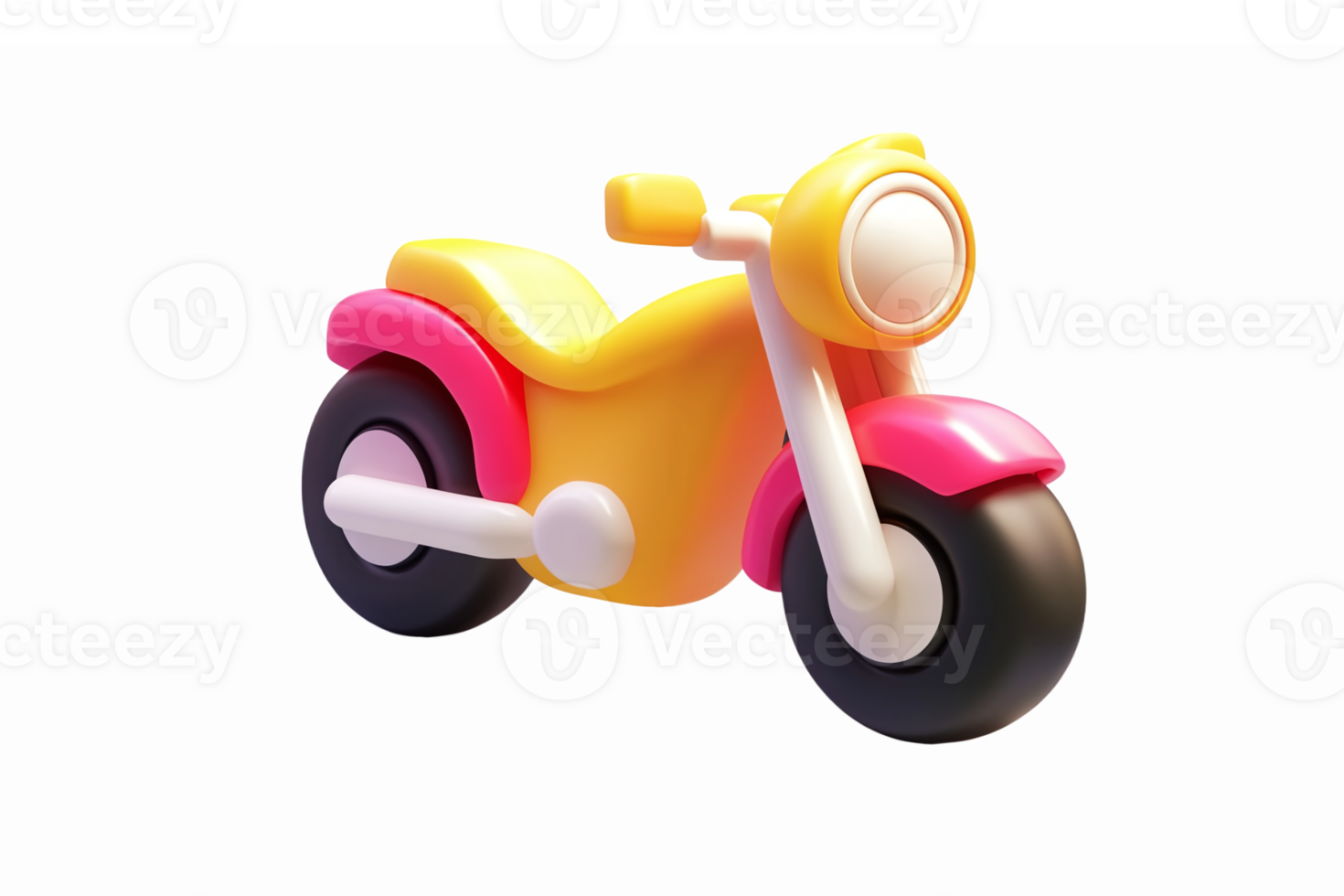 Colorful Cartoon Motorcycle Toy Design for Childrens Playtime and Educational Projects png