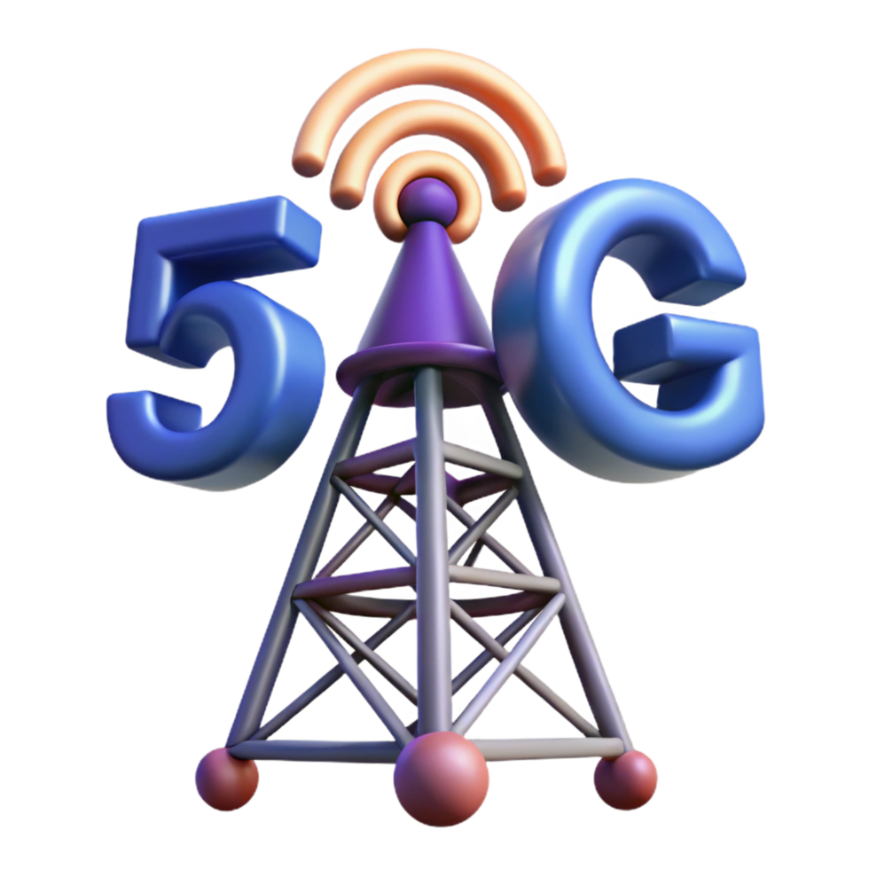 impressive contemporary 5G network tower transmitting data premium png