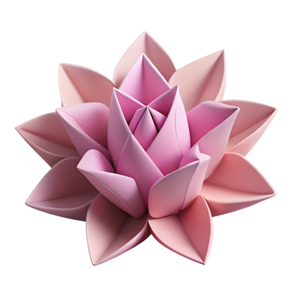 magnificent modern A single flower blossom made of folded origami paper, 4K png