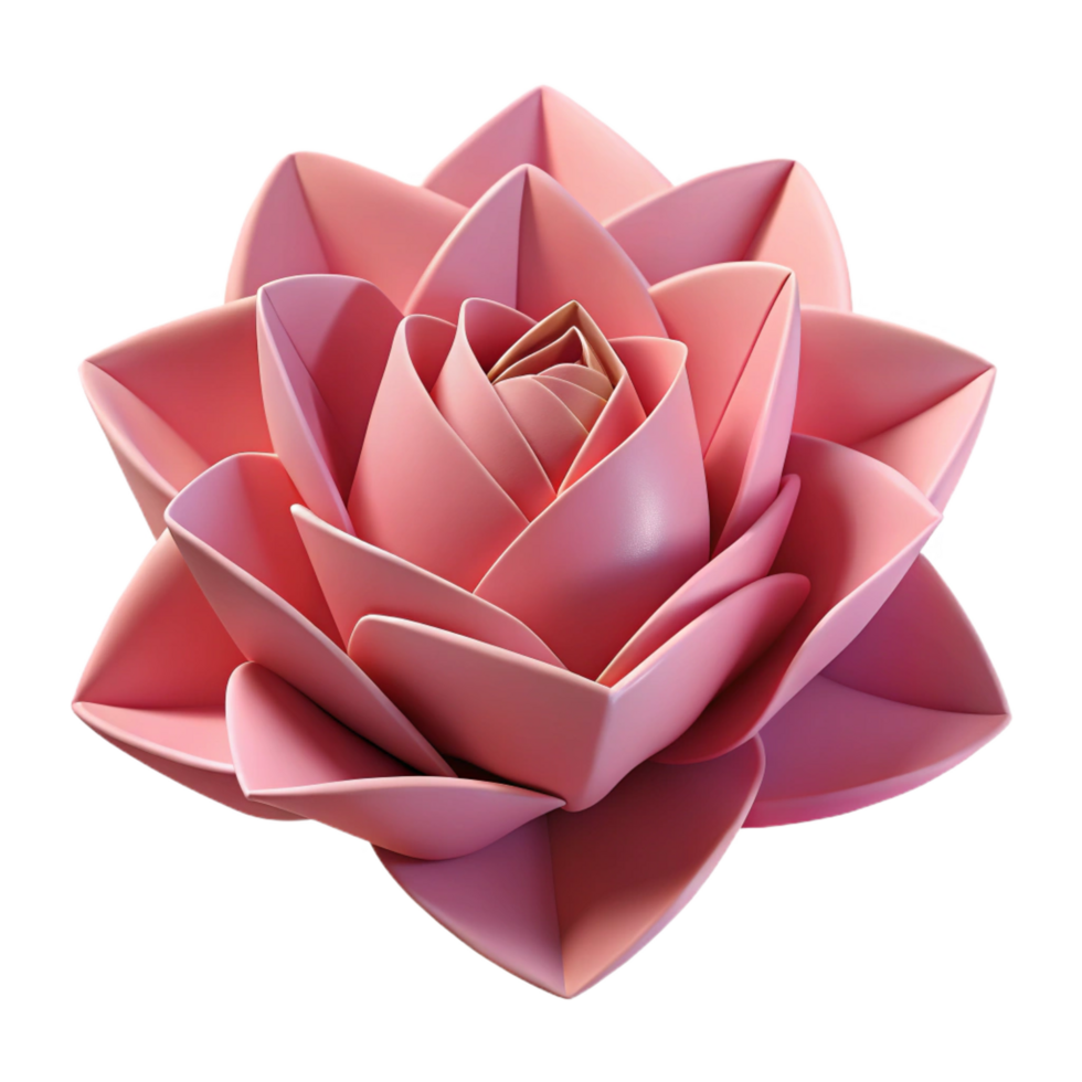 impressive modern A single flower blossom made of folded origami paper, 4K png