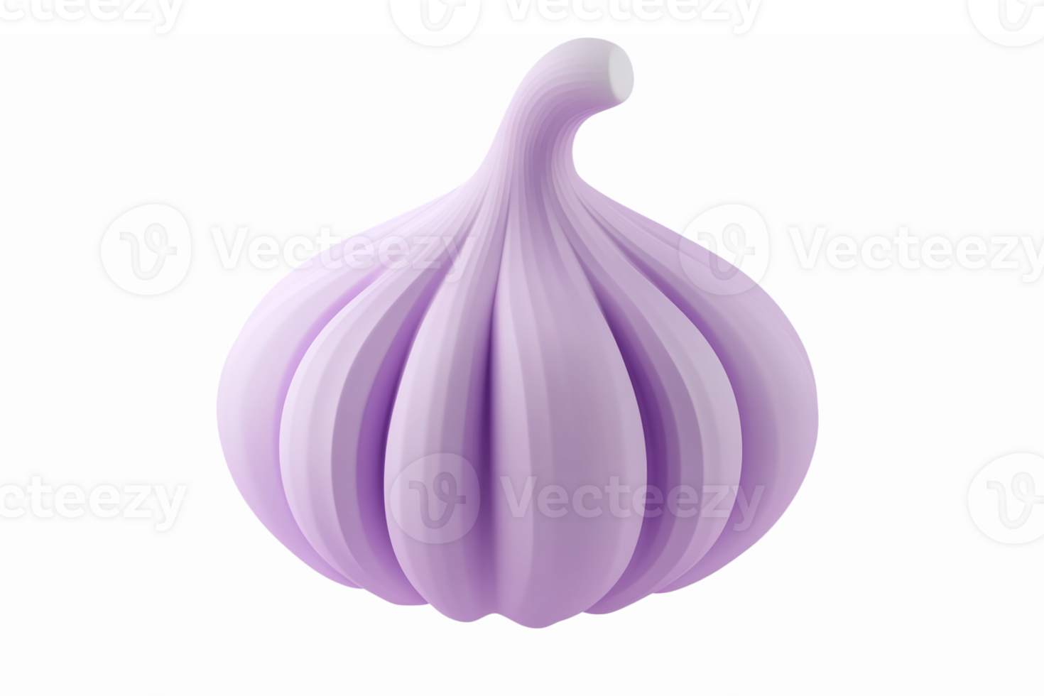 Realistic Purple Garlic Bulb with Curved Petals Ideal for Culinary and Food Illustrations png
