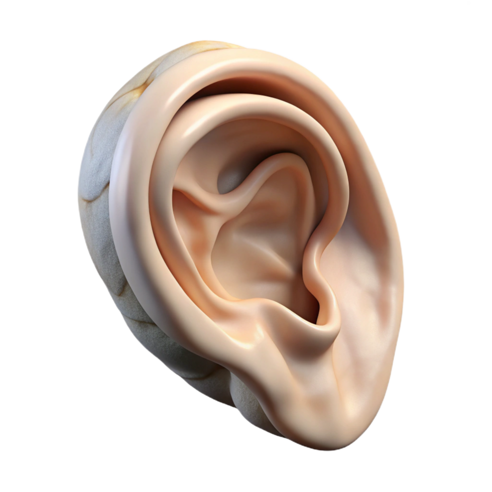 magnificent minimalist A single, realistic human ear made of sculpted marble, genuine png