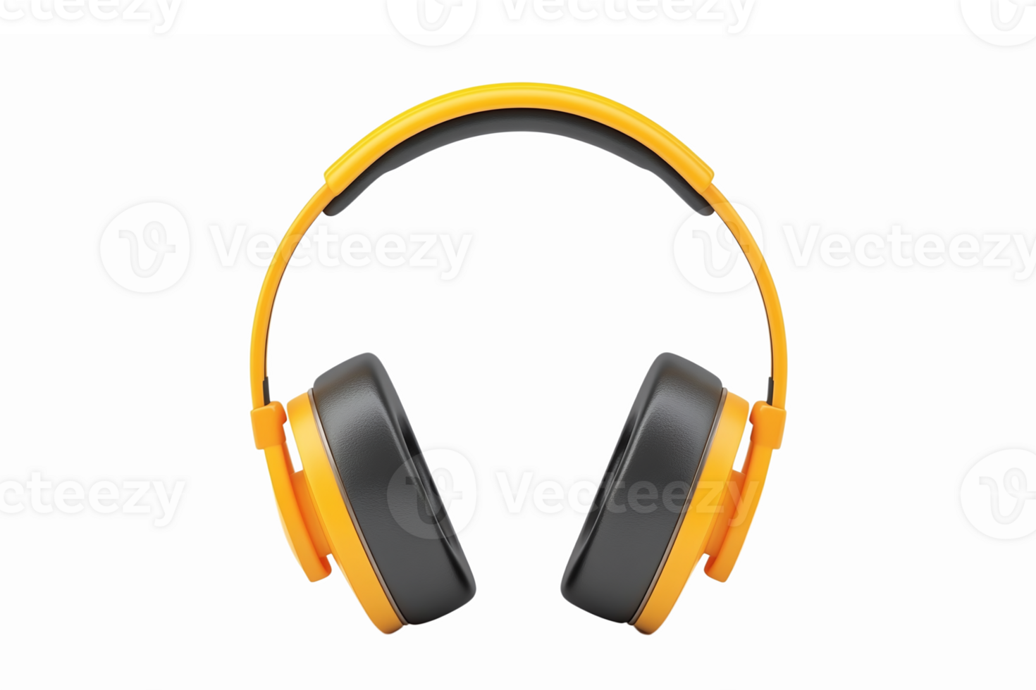 Modern Headphones in Black and Yellow Color Scheme for Music and Audio Enthusiasts png