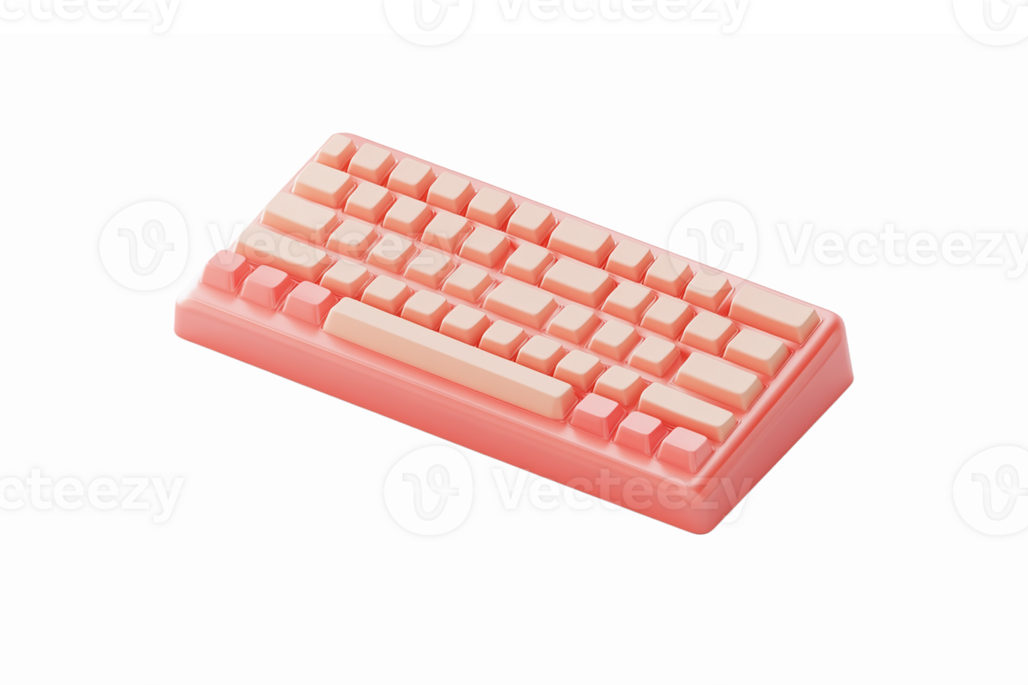 Stylish Minimalist Pink Mechanical Keyboard Design with Smooth Keys and Ergonomic Layout png