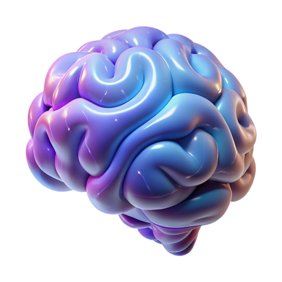 serene abstract A single, realistic human brain made of swirling nebulae, authentic png