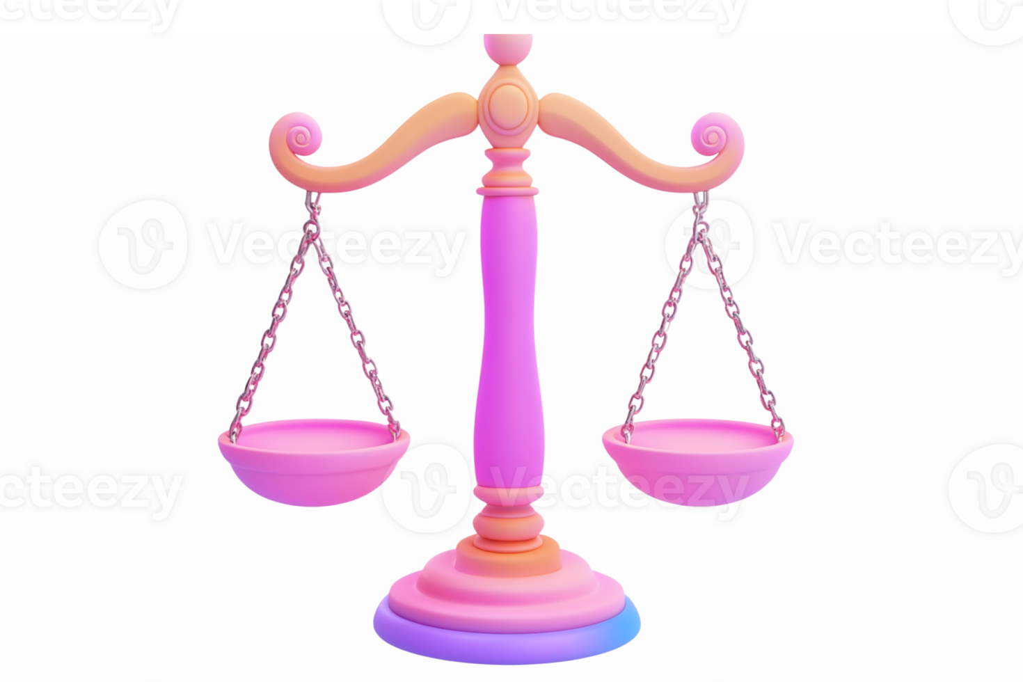 Colorful Cartoon Style Scales of Justice Design for Legal and Educational Themes png
