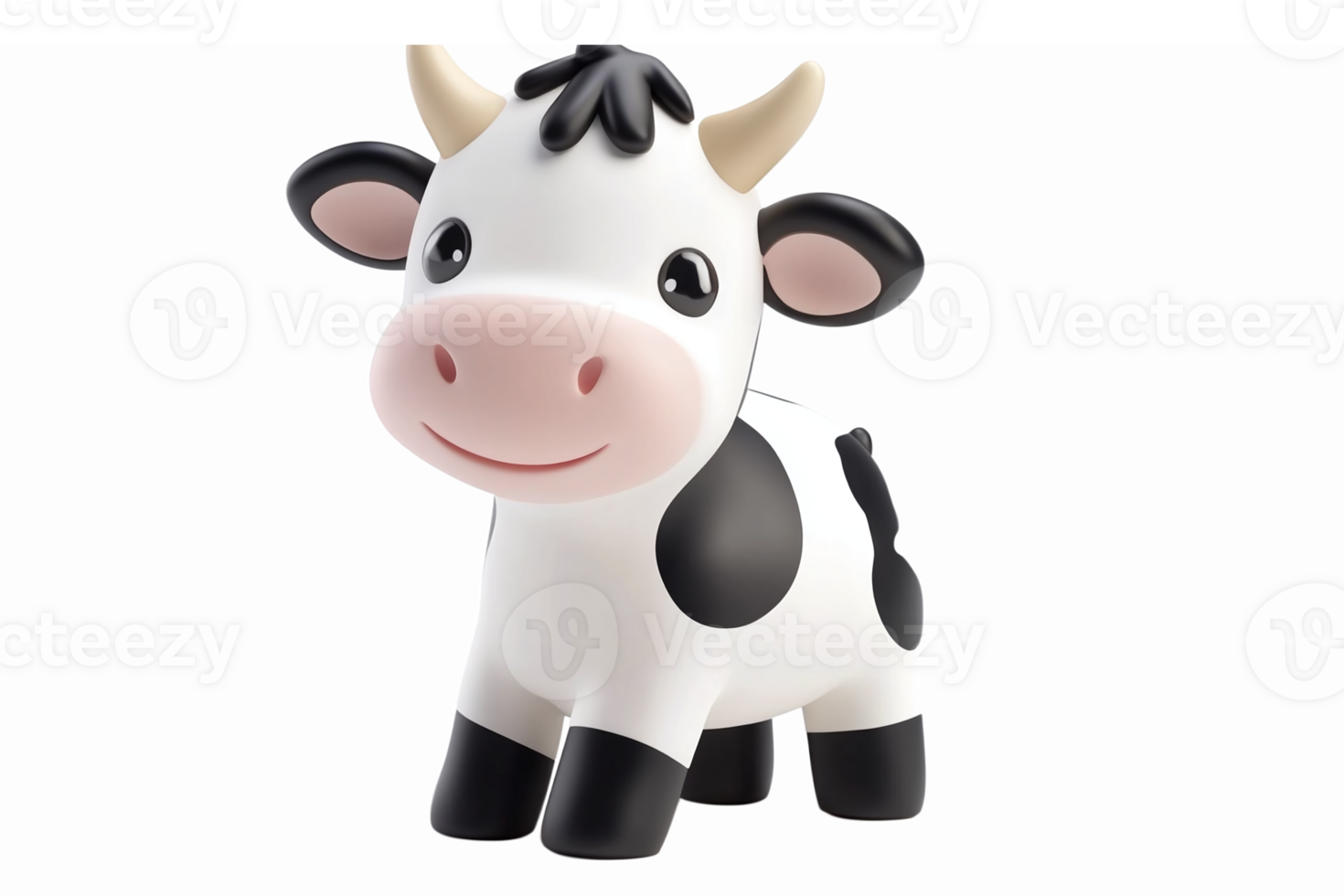 Cute Cartoon Style Cow Character with Illustration for Farm and Animal Themes png