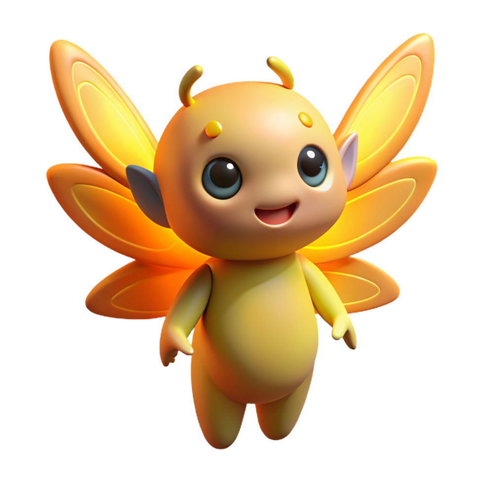 magnificent artistic A playful sprite, glowing wings, mischievous expression detailed png