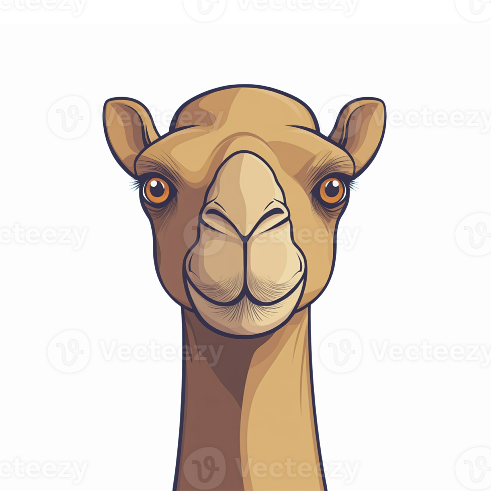 Illustrative Camel Portrait with Expressive Features and Detailed Textures for Artistic Projects png