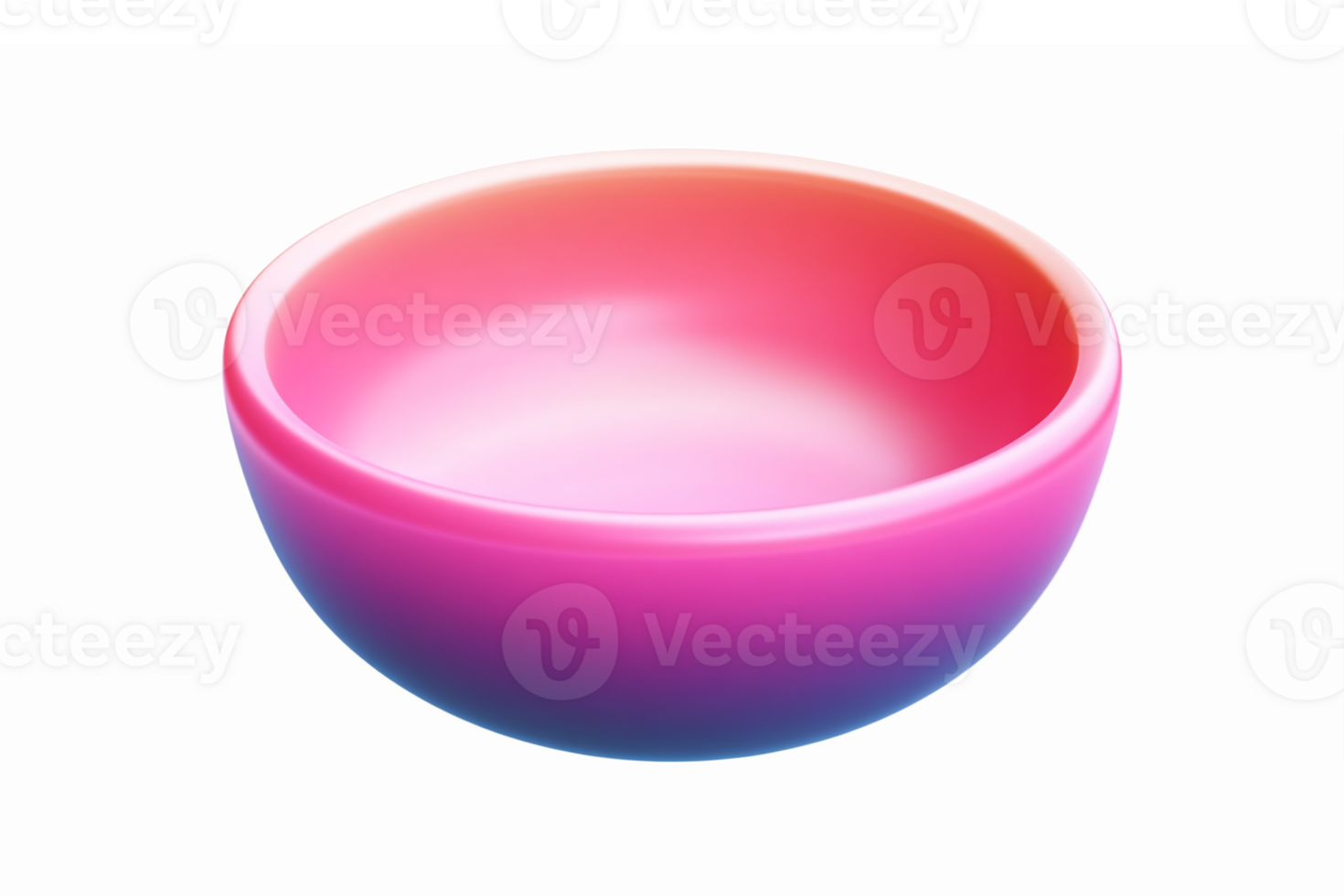 Vibrant Gradient Bowl with Smooth Curves and Glossy Finish for Modern Kitchen Decor png