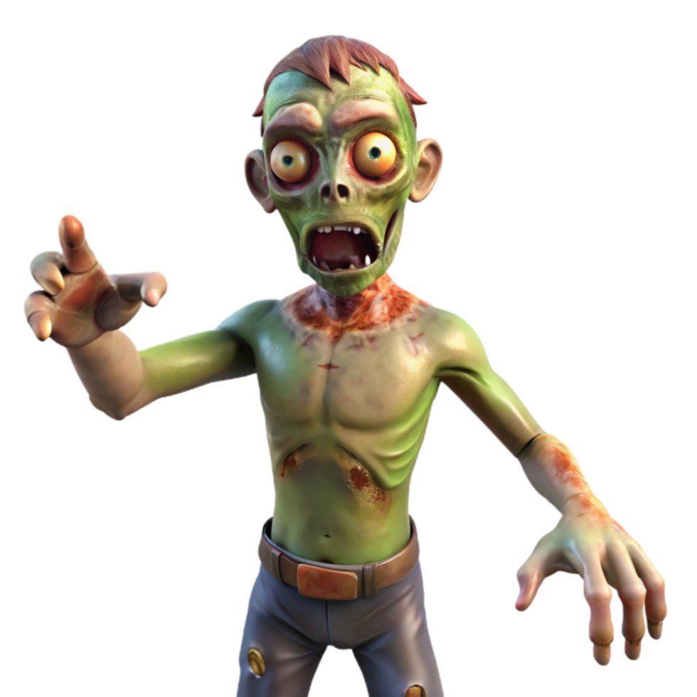 impressive abstract A menacing zombie, decaying flesh, outstretched arms original png