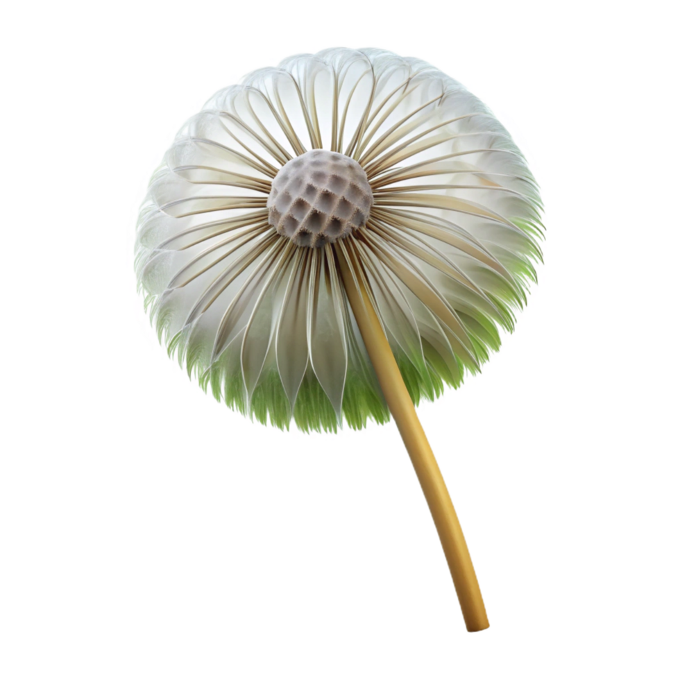 serene minimalist Single dandelion seedhead high resolution png
