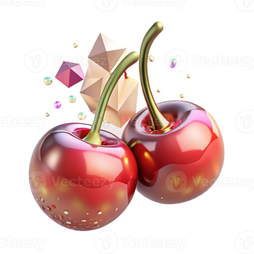 stunning contemporary Pair of Cherries Cutout on Transparent Background original png