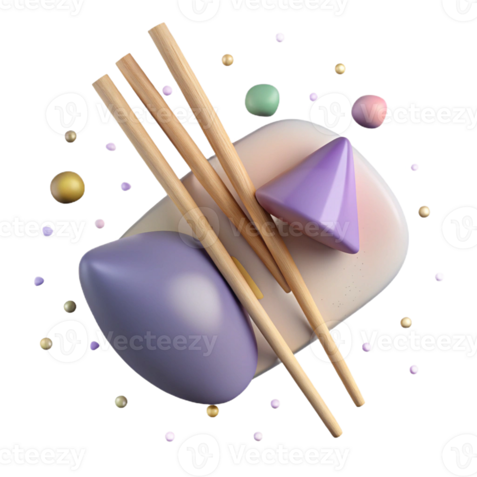 magnificent modern Pair of Chopsticks with Rest Cutout on Transparent Background high resolution png
