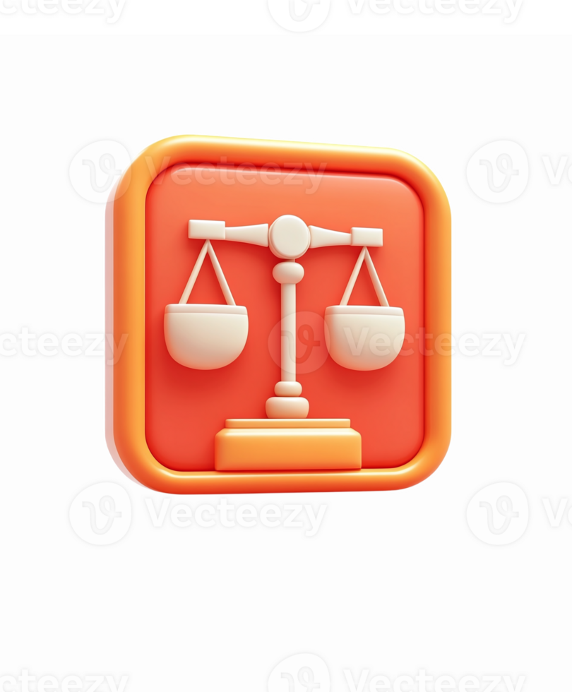 Colorful Justice Scales for Legal Representation and Fairness Concepts png