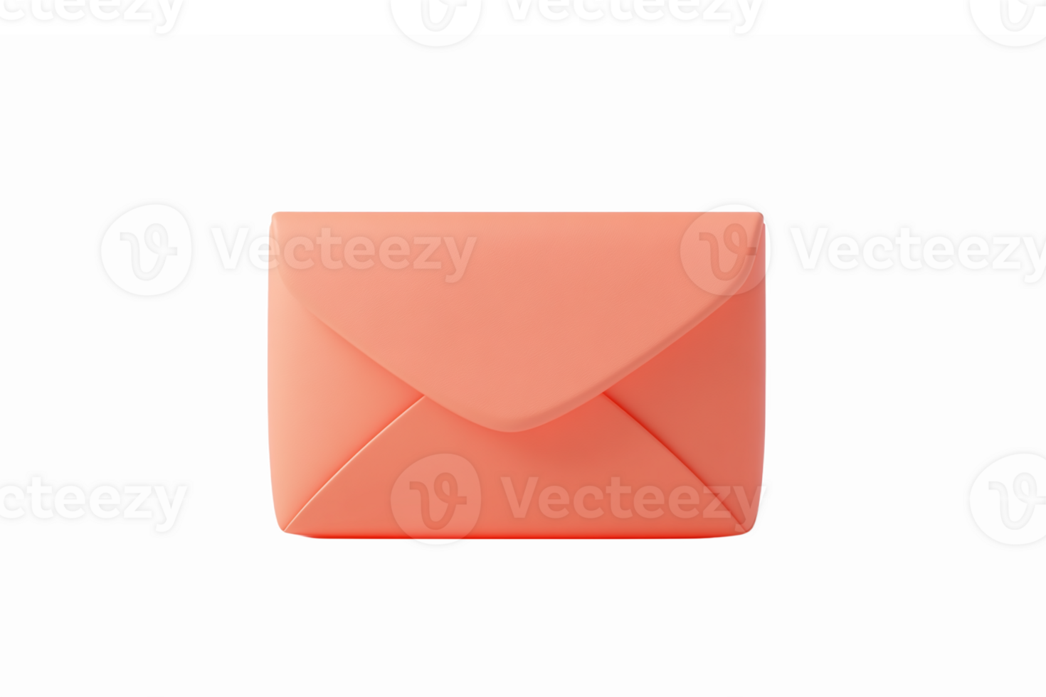 Coral Envelope Design for Invitations and Stationery with Transparent Background png