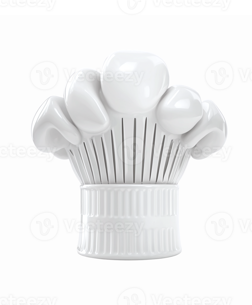 White Chef Hat in Smooth Design Perfect for Culinary Themes and Food Industry Graphics png