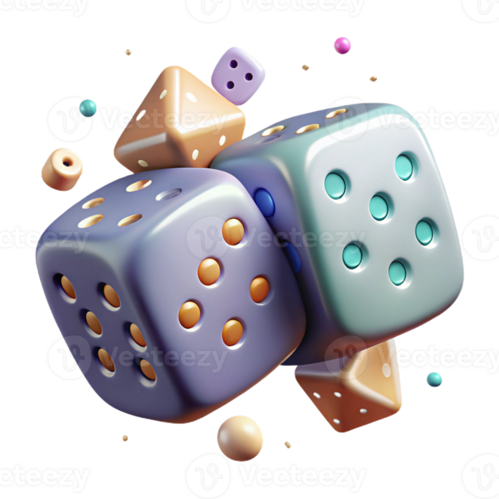 elegant contemporary Pair of Dice Showing Sixes Isolated detailed png